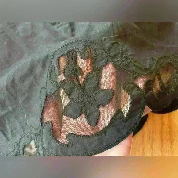 Betsey Johnson Vintage Black Mini Dress Empire Waist Illusion Sheer Y2K SZ 6 - Picture 4 of 16